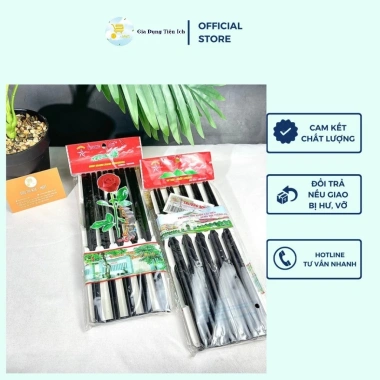 Vỉ 10 Đôi Đũa Gỗ Đen Trường Sơn - Đũa Gắp Thức Ăn, Ăn Cơm, Tiệc Gỗ Tự Nhiên Bền Đẹp Không Mốc, Giá 33.000đ