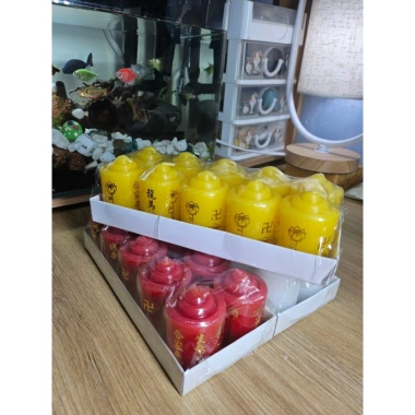 Vỉ 10 viên đèn cầy nến màu vàng trụ cao 4x3cm không mùi, nhiều màu, thích thờ cúng - Giá 69.000₫ 5
