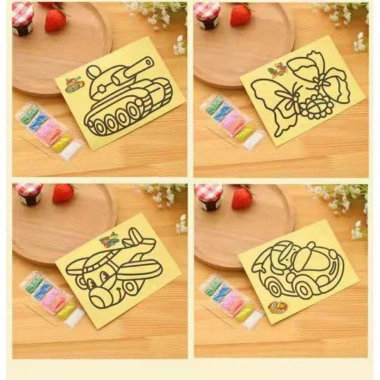 Vỉ 20 Tờ Tranh Tô Màu Cát Nhiều Mẫu Cho Bé - Sale Sốc Giá Chỉ 45.000 VNĐ 3