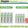 Vỉ 4 Viên Energizer Pin Sạc AA 2.450mAh và AAA 900mAh NI‑MH Sạc 4 Khe Chính Hãng