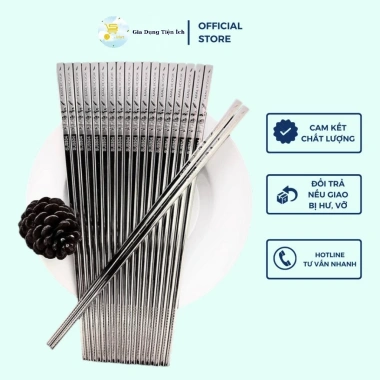 Vỉ 5 Đôi Đũa Inox SUS304 Hàn Quốc - Cao Cấp, Bền Đẹp, Không Rỉ, Giá 151,000 VND 6