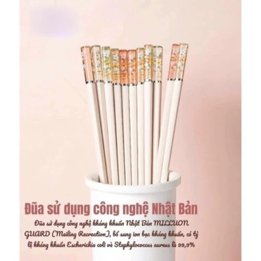 Vỉ 5 Đôi Đũa Nhựa Kháng Khuẩn Nhật Bản - Đũa Gắp Dày Dặn, Đẹp, An Toàn Mta‑Mart2 99.000đ