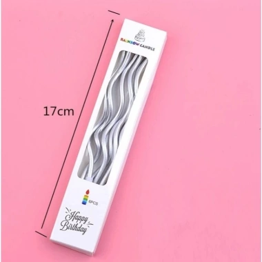 Vỉ 6 cây nến xoắn sóng nước sinh nhật - Đèn cầy xoắn ốc trang trí bánh kem, giá 6.900₫ 3