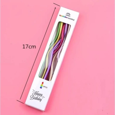 Vỉ 6 cây nến xoắn sóng nước sinh nhật - Đèn cầy xoắn ốc trang trí bánh kem, giá 6.900₫ 5