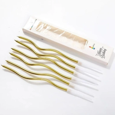 Vỉ 6 cây nến xoắn sóng nước sinh nhật - Đèn cầy xoắn ốc trang trí bánh kem, giá 6.900₫ 9