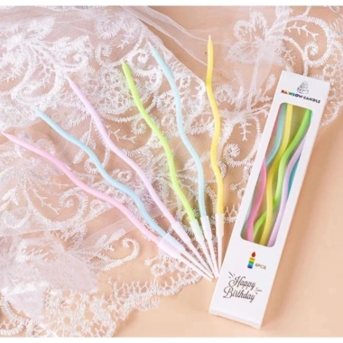 Vỉ 6 cây nến xoắn sóng nước sinh nhật - Đèn cầy xoắn ốc trang trí bánh kem, giá 6.900₫ 10