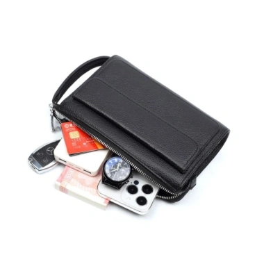 Ví Cầm Tay Clutch Nam Da Bò Cao Cấp, Khóa Vân Tay, Đen - Giá 2.99 Triệu 5