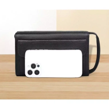 Ví Cầm Tay Clutch Nam Da Bò Cao Cấp, Khóa Vân Tay, Đen - Giá 2.99 Triệu 7