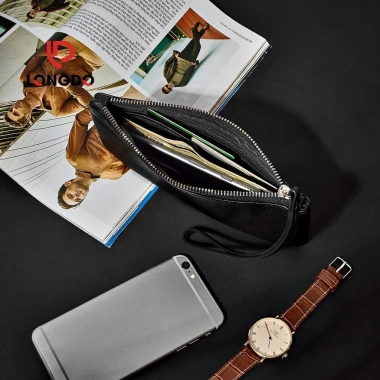Ví Cầm Tay Nữ Cao Cấp Đen Longdo Leather - Da Thật, Giá Giảm 398.000₫ 3