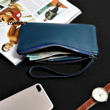 Ví Cầm Tay Nữ Cao Cấp Đen Longdo Leather - Da Thật, Giá Giảm 398.000₫ 5