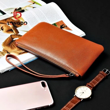 Ví Cầm Tay Nữ Cao Cấp Đen Longdo Leather - Da Thật, Giá Giảm 398.000₫ 6