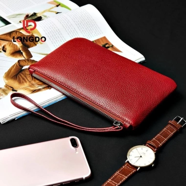 Ví Cầm Tay Nữ Cao Cấp Đen Longdo Leather - Da Thật, Giá Giảm 398.000₫ 7