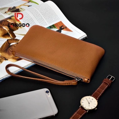 Ví Cầm Tay Nữ Cao Cấp Đen Longdo Leather - Da Thật, Giá Giảm 398.000₫ 8