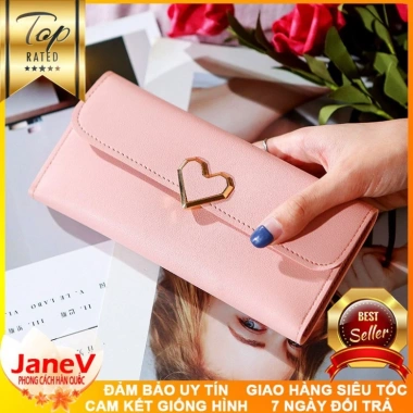 Ví Cầm Tay Nữ Dài Khóa Tim Phong Cách Hàn Quốc 8 Màu - Miễn Phí Ship - Giá 399.000 (Giảm Sốc) TVNN179