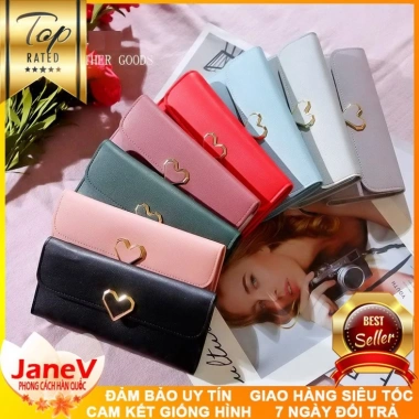 Ví Cầm Tay Nữ Dài Khóa Tim Phong Cách Hàn Quốc 8 Màu - Miễn Phí Ship - Giá 399.000 (Giảm Sốc) TVNN179