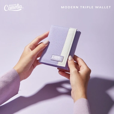 Ví CAMELIA BRAND Modern Triple Wallet Đứng - Da cao cấp, đa năng, giảm giá 395.000, phù hợp nam nữ 5