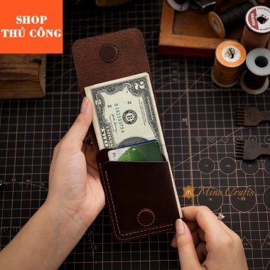 Ví da bò thủ công mini Mino Crafts - Da nhập khẩu, đa màu, Handmade giá 350.000₫