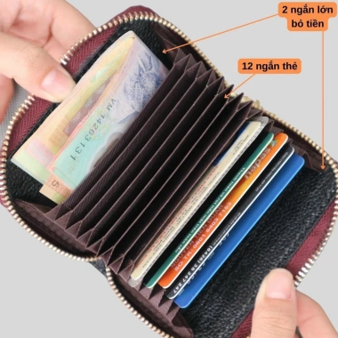 Ví da cá sấu mini FA DO DA FCW27 - Nhiều ngăn đựng thẻ, giá ưu đãi 379.000₫