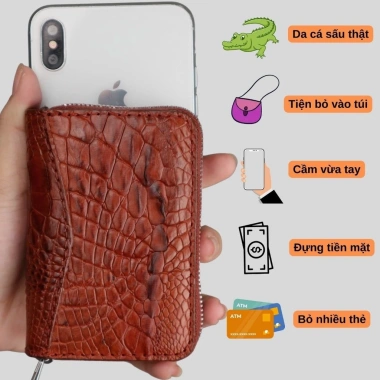 Ví da cá sấu mini FA DO DA FCW27 - Nhiều ngăn đựng thẻ, giá ưu đãi 379.000₫ 4 Ví da cá sấu mini FA DO DA FCW27 - Nhiều ngăn đựng thẻ, giá ưu đãi 379.000₫ 4