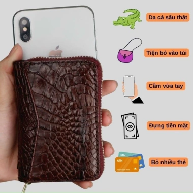 Ví da cá sấu mini FA DO DA FCW27 - Nhiều ngăn đựng thẻ, giá ưu đãi 379.000₫ 5 Ví da cá sấu mini FA DO DA FCW27 - Nhiều ngăn đựng thẻ, giá ưu đãi 379.000₫ 5