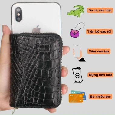 Ví da cá sấu mini FA DO DA FCW27 - Nhiều ngăn đựng thẻ, giá ưu đãi 379.000₫