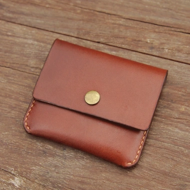 Ví da đựng thẻ mini cúc bấm da bò nhập khẩu - Handmade, giảm còn 250.000₫ 5