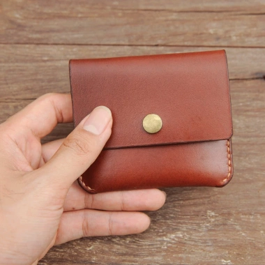 Ví da đựng thẻ mini cúc bấm da bò nhập khẩu - Handmade, giảm còn 250.000₫ 6
