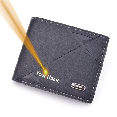 Ví da nam cá tính Bifold sang trọng khắc tên Quà tặng ngày của Cha 90k