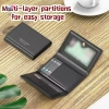 Ví da nam nữ đa năng, ngăn thẻ & tiền xu, dụng cụ sắp xếp tiền di động 4