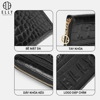 Ví da nữ cầm tay Elly EVH107 – Thiết kế sang trọng, dây da cao cấp, giảm giá 18% 6