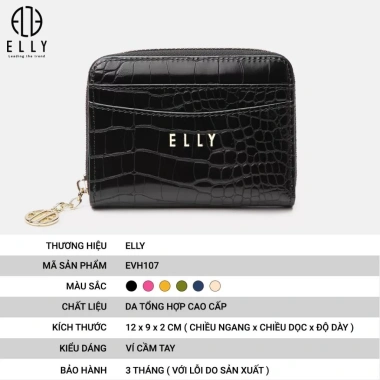 Ví da nữ thời trang ELLY EVH107 - Giá 524.250đ, da cao cấp, thiết kế sang trọng