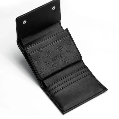 Ví Da PU LOGAN Nam Nữ Dập Chìm Monogram Nhỏ Gọn Trượt Nước Chính Hãng MONZI