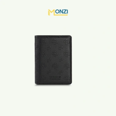 Ví Da PU Nam Monogram Dập Chìm Cao Cấp Thiết Kế Dọc Vertical | MONZI 205.000