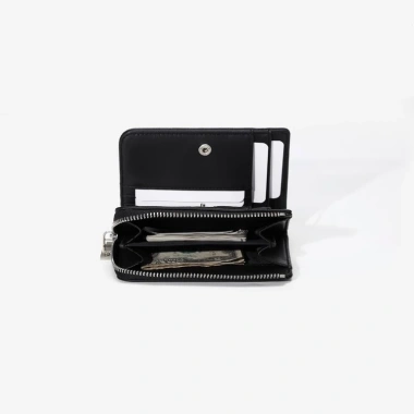Ví da PU unisex RONAN dập chìm monogram, trượt nước, nhiều ngăn tiền thẻ - 249k