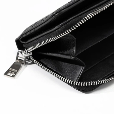 Ví da PU unisex RONAN dập chìm monogram, trượt nước, nhiều ngăn tiền thẻ - 249k