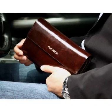 Ví da thật cầm tay P.Kuone – Sang trọng, bền bỉ, giảm 20% chỉ 1.190.000 VND