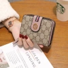 Ví Da Thật Dáng Ngắn In Hoa Nhiều Ngăn Đựng Thẻ Phong Cách Âu Mỹ Cổ Điển Cho Nữ