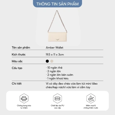 Ví dài nắp nam châm Amber Wallet dây đeo chéo - Giá chỉ 375.000đ, giảm tới 101.250đ 7