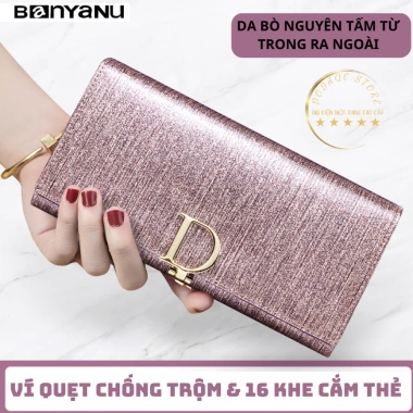Ví Dài Nữ Cầm Tay Da Bò BANYANU 3.212 - Dự Tiệc, Quà Tặng Sinh Nhật, Giá 325.000 4
