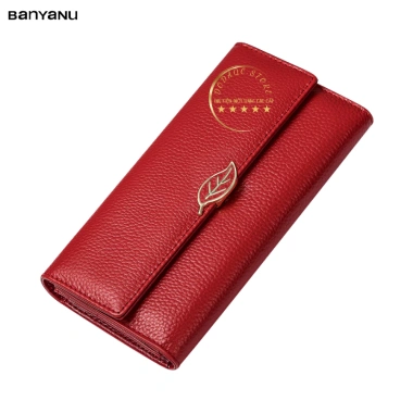 Ví dài nữ cầm tay da bò nắp gập BANYANU - Hộp quà sang trọng, chỉ 328.000₫ 10