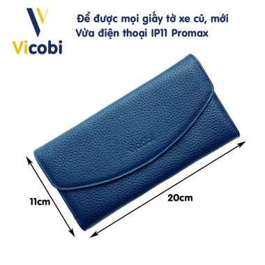 Ví dài nữ da bò Harris Vicobi D5 - Bóp cầm tay đựng thẻ, giấy tờ, chỉ 469.000₫ 2