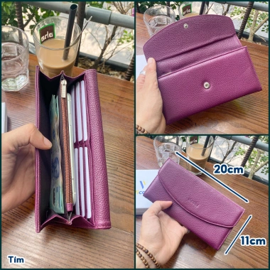 Ví dài nữ da bò Harris Vicobi D5 - Bóp cầm tay đựng thẻ, giấy tờ, chỉ 469.000₫ 5