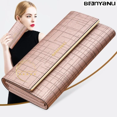 Ví dài nữ lắp gập da bò BANYANU cao cấp, cầm tay sang trọng, hộp quà sinh nhật 4