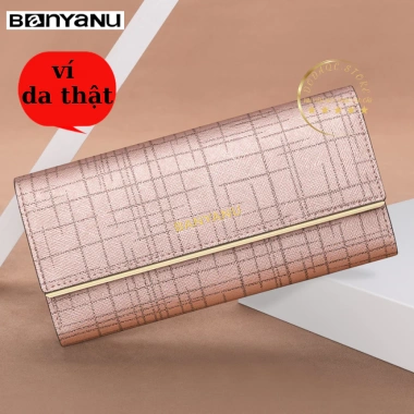 Ví dài nữ lắp gập da bò BANYANU cao cấp, cầm tay sang trọng, hộp quà sinh nhật 7