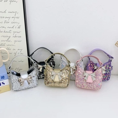 Ví dây chuyền Sequin ngọt ngào cho bé gái - lớp lót Polyester thoáng khí, thích hợp đi chơi hàng ngày - giảm giá 20%