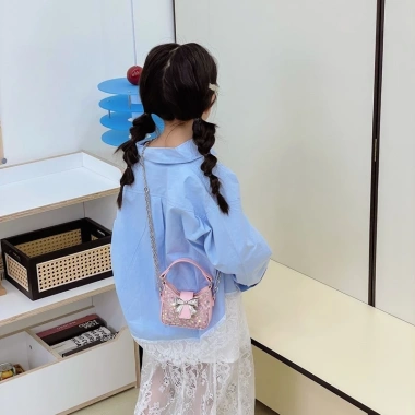 Ví dây chuyền Sequin ngọt ngào cho bé gái - lớp lót Polyester thoáng khí, thích hợp đi chơi hàng ngày - giảm giá 20%