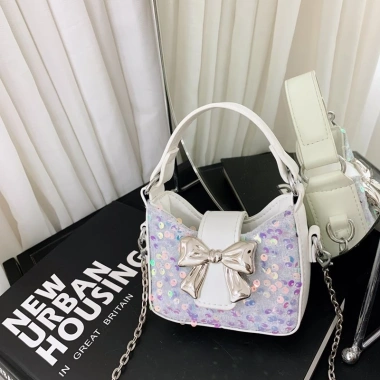 Ví dây chuyền Sequin ngọt ngào cho bé gái - lớp lót Polyester thoáng khí, thích hợp đi chơi hàng ngày - giảm giá 20%