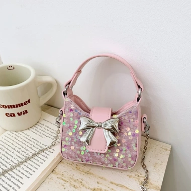 Ví dây chuyền Sequin ngọt ngào cho bé gái - lớp lót Polyester thoáng khí, thích hợp đi chơi hàng ngày - giảm giá 20%