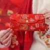 Ví đỏ Tết Nguyên Đán SJJL - Túi tiền trẻ em thêu thổ cẩm polyester, quà tặng Thần tài mùa xuân, giảm còn 140,140₫ 3