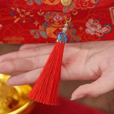 Ví đỏ Tết Nguyên Đán SJJL - Túi tiền trẻ em thêu thổ cẩm polyester, quà tặng Thần tài mùa xuân, giảm còn 140,140₫